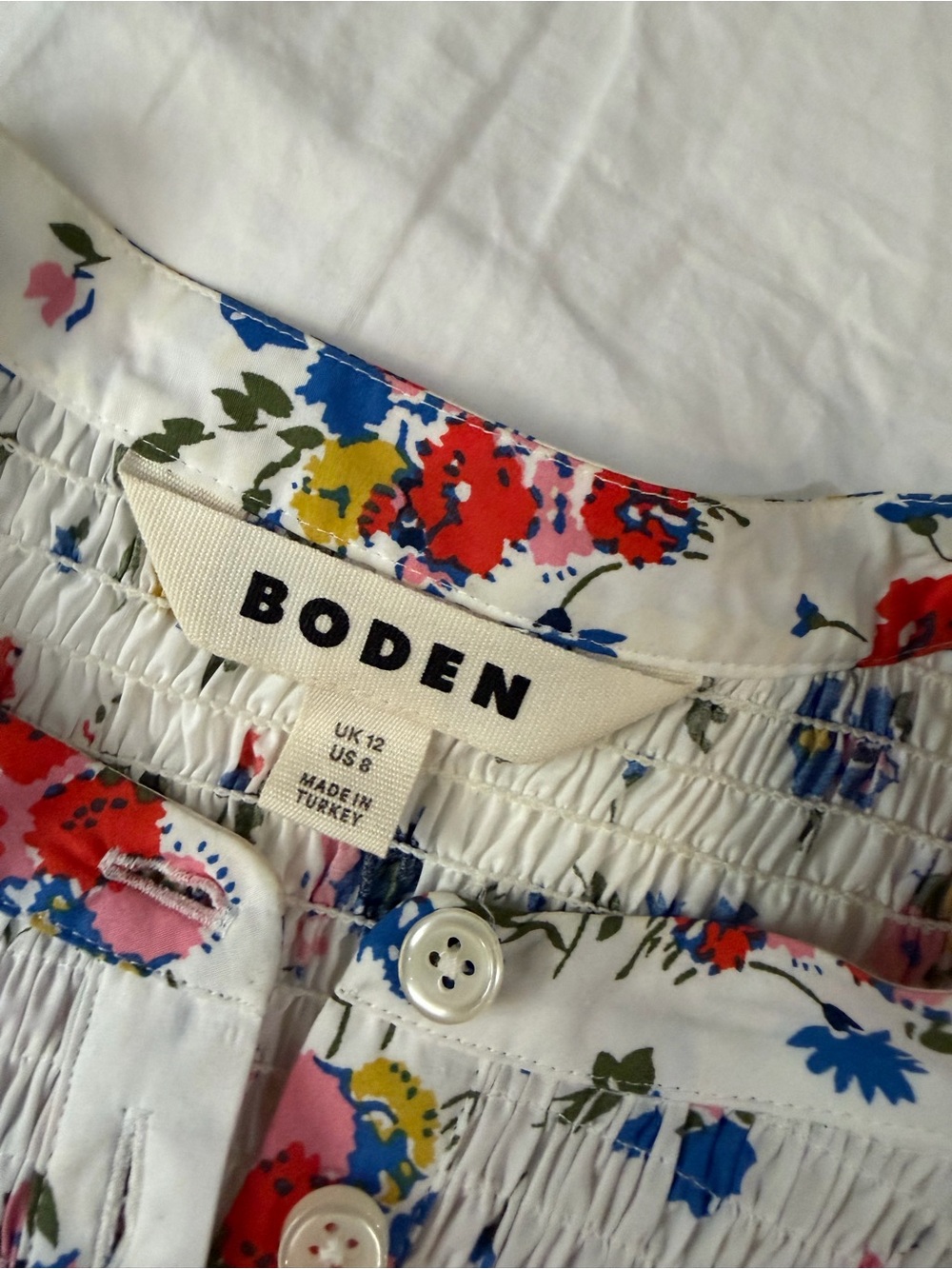 BODEN Helena Cotton Blouse White Floral 8 - Picture 6 of 13